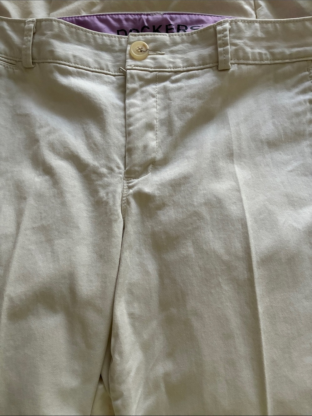 Dockers Beige Flat-Front Chino Pants